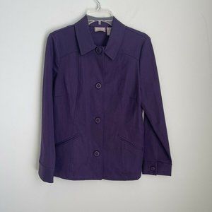 New Chico's 1 Purple Luxe Long Sleeve 4 Way Stretch Jacket